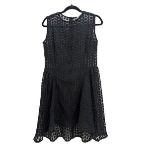 Y&T Black Sheer Floral Mesh Overlay Dress XL Layering Tunic Gothic Coquette